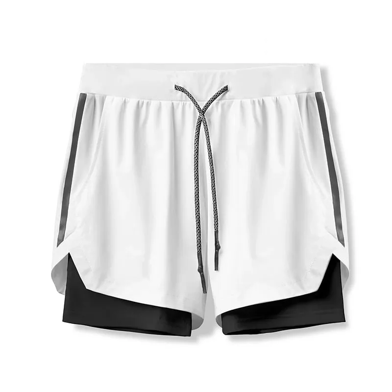 2023 Camo Running Shorts Men 2 In 1 Double-deck Quick Dry GYM Sport Shorts Fitness Jogging Workout Shorts