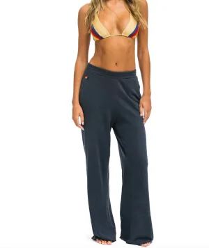Aviator Nation Women Wide Leg Pocket Sweatpants Charcoal