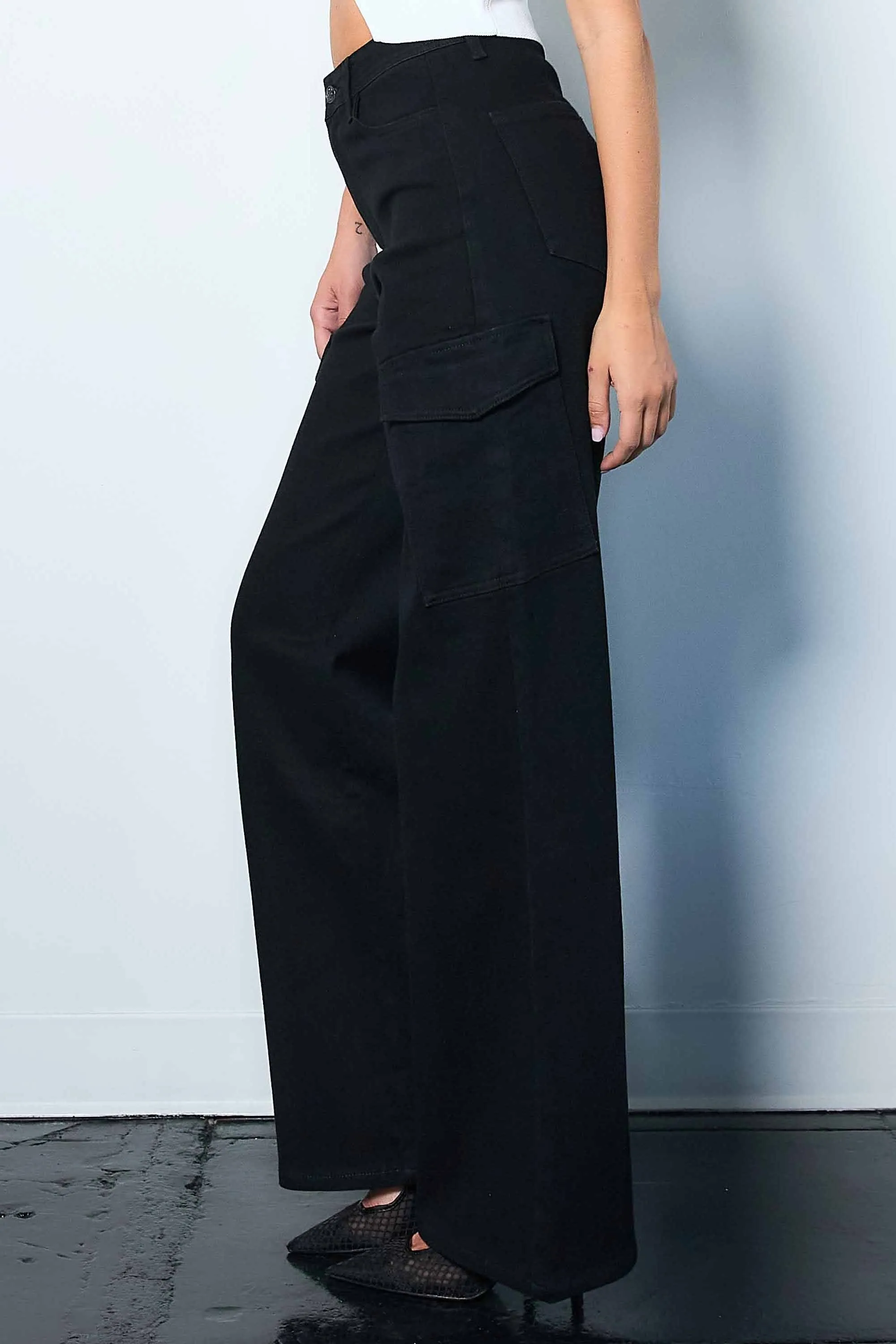 Back to School Cargo Denim Wide Jeans
