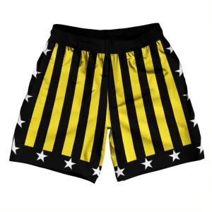Black and Yellow Champ Athletic Running Fitness Exercise Shorts 7" Inseam Shorts Made In USA