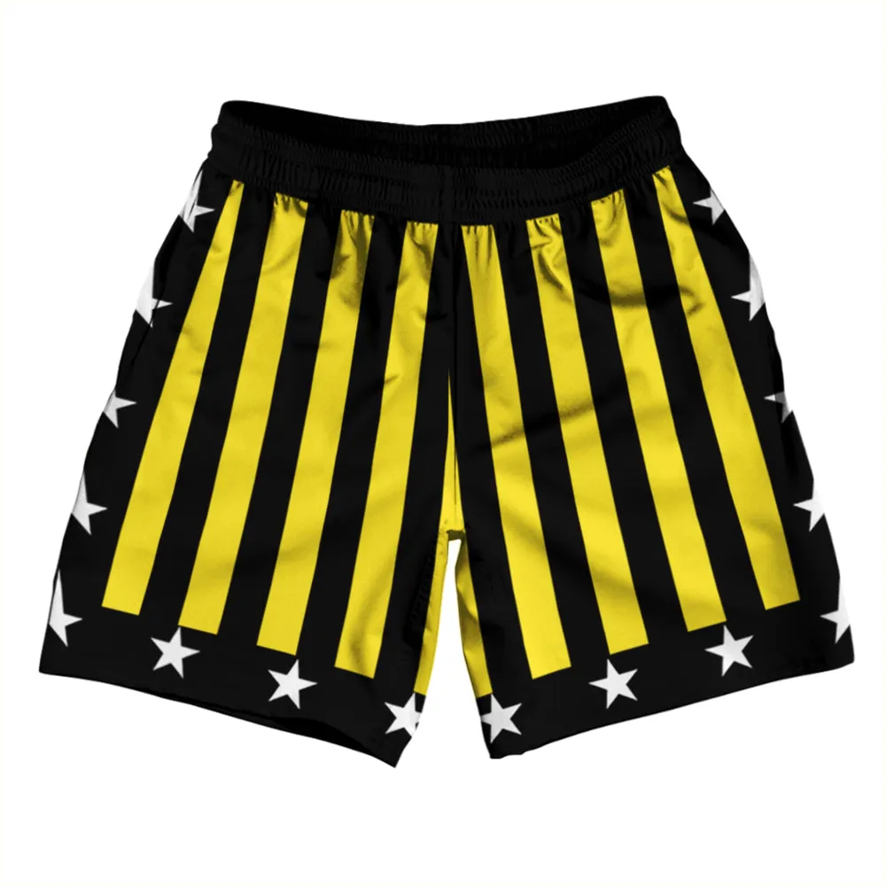 Black and Yellow Champ Athletic Running Fitness Exercise Shorts 7" Inseam Shorts Made In USA