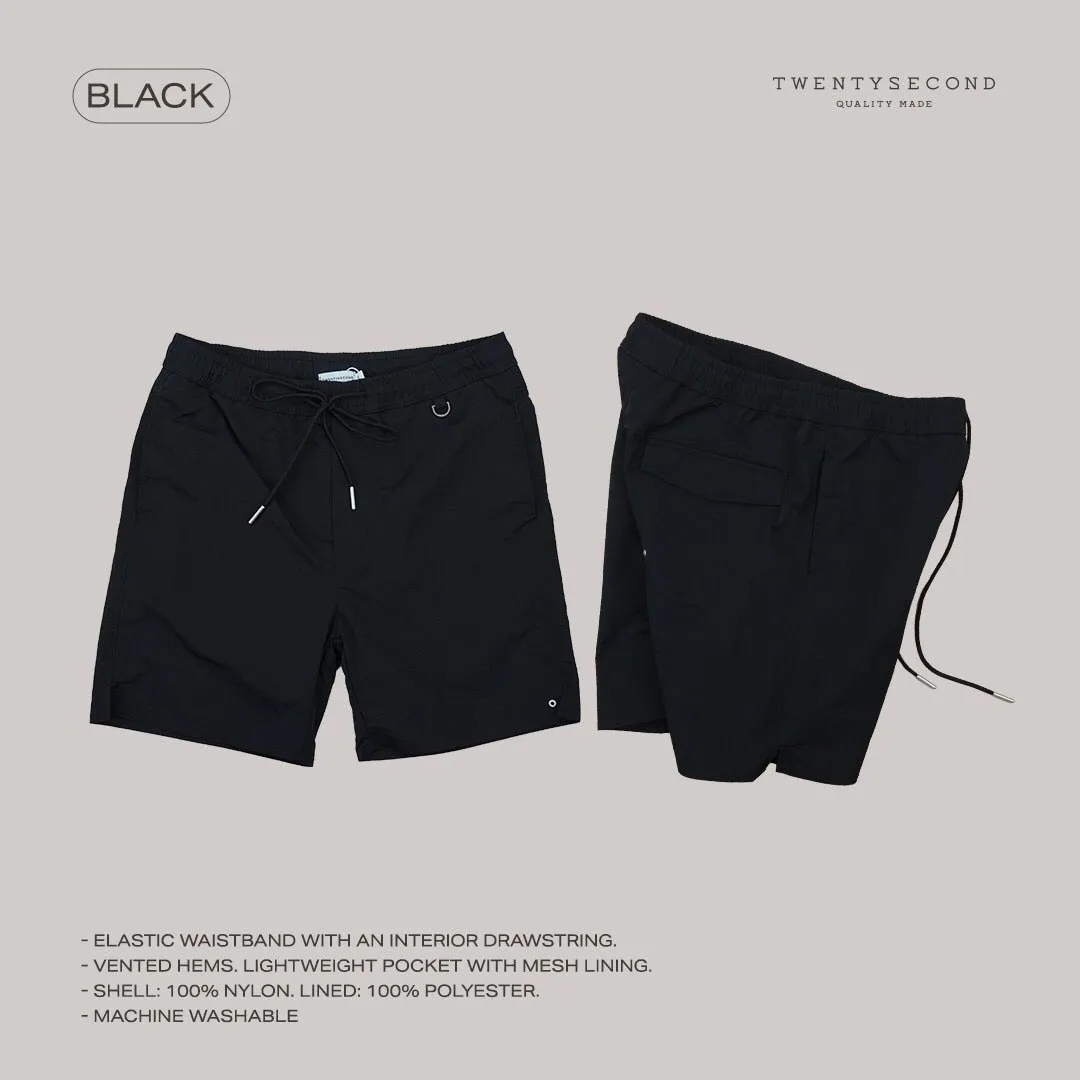BOB NYLON SHORTS - BLACK