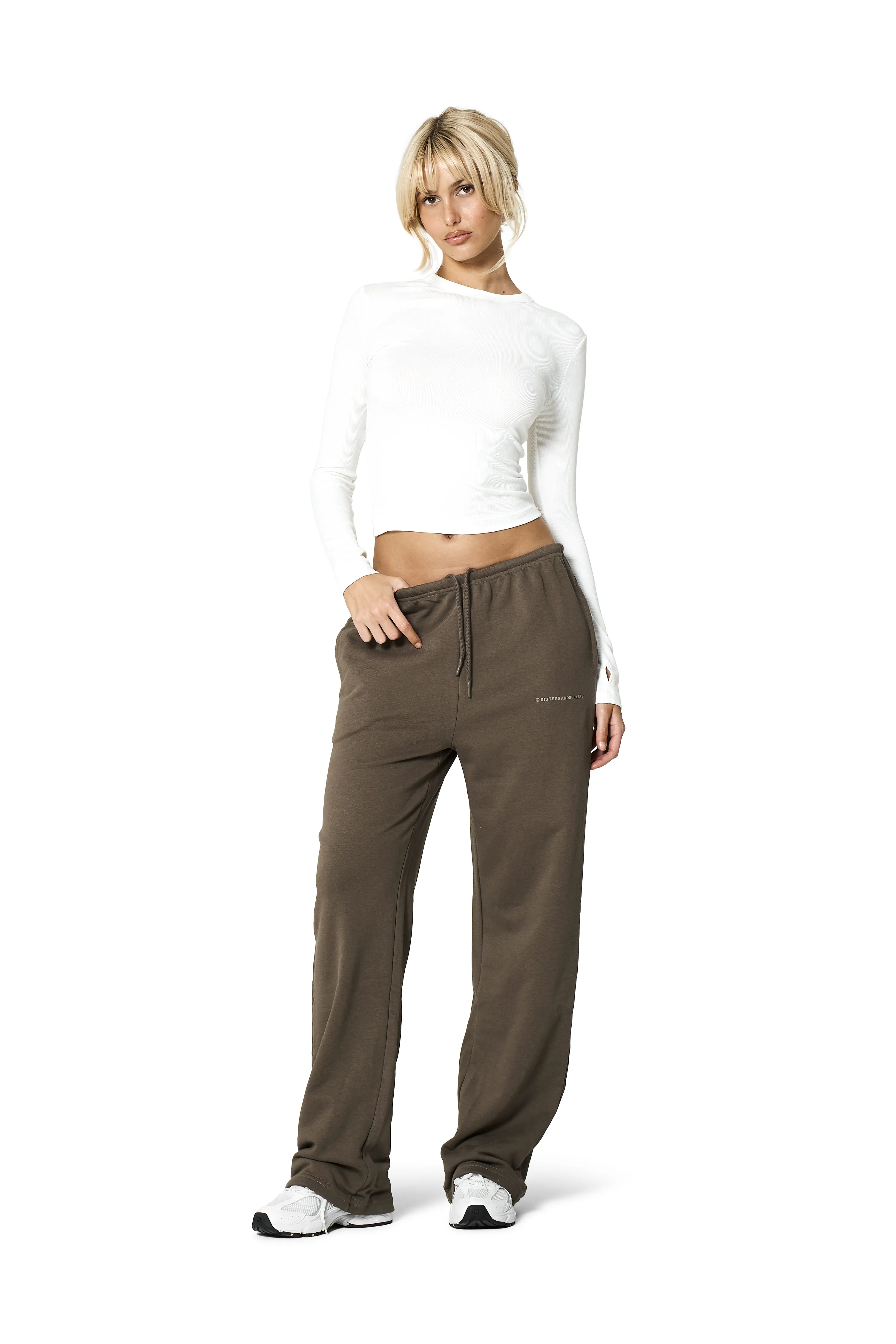 Core Wide Leg Sweatpants in Tobacco