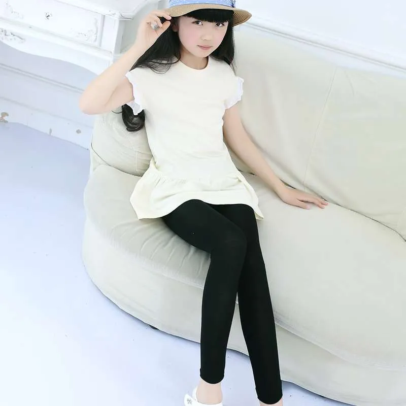 Girls' Leggings Summer Thin Modal Baby Nine-point Pants Stretch Middle And Big Kids