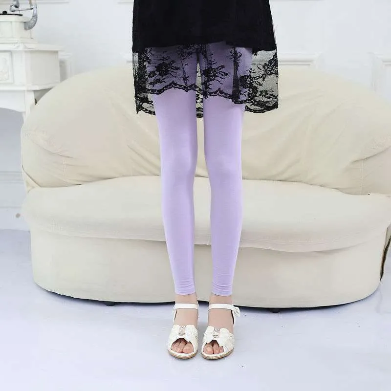 Girls' Leggings Summer Thin Modal Baby Nine-point Pants Stretch Middle And Big Kids