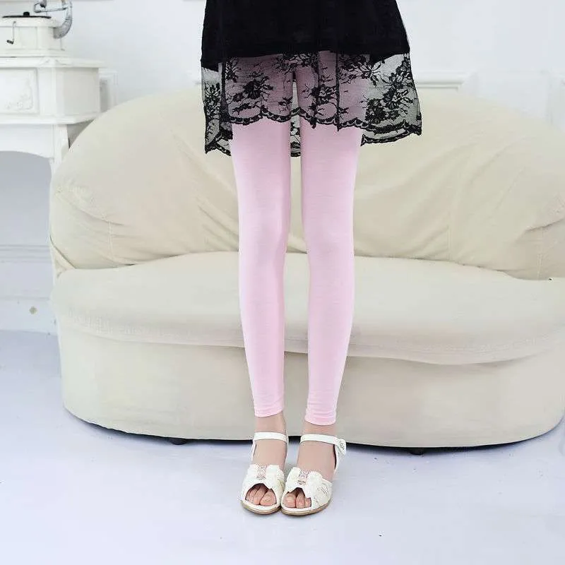 Girls' Leggings Summer Thin Modal Baby Nine-point Pants Stretch Middle And Big Kids