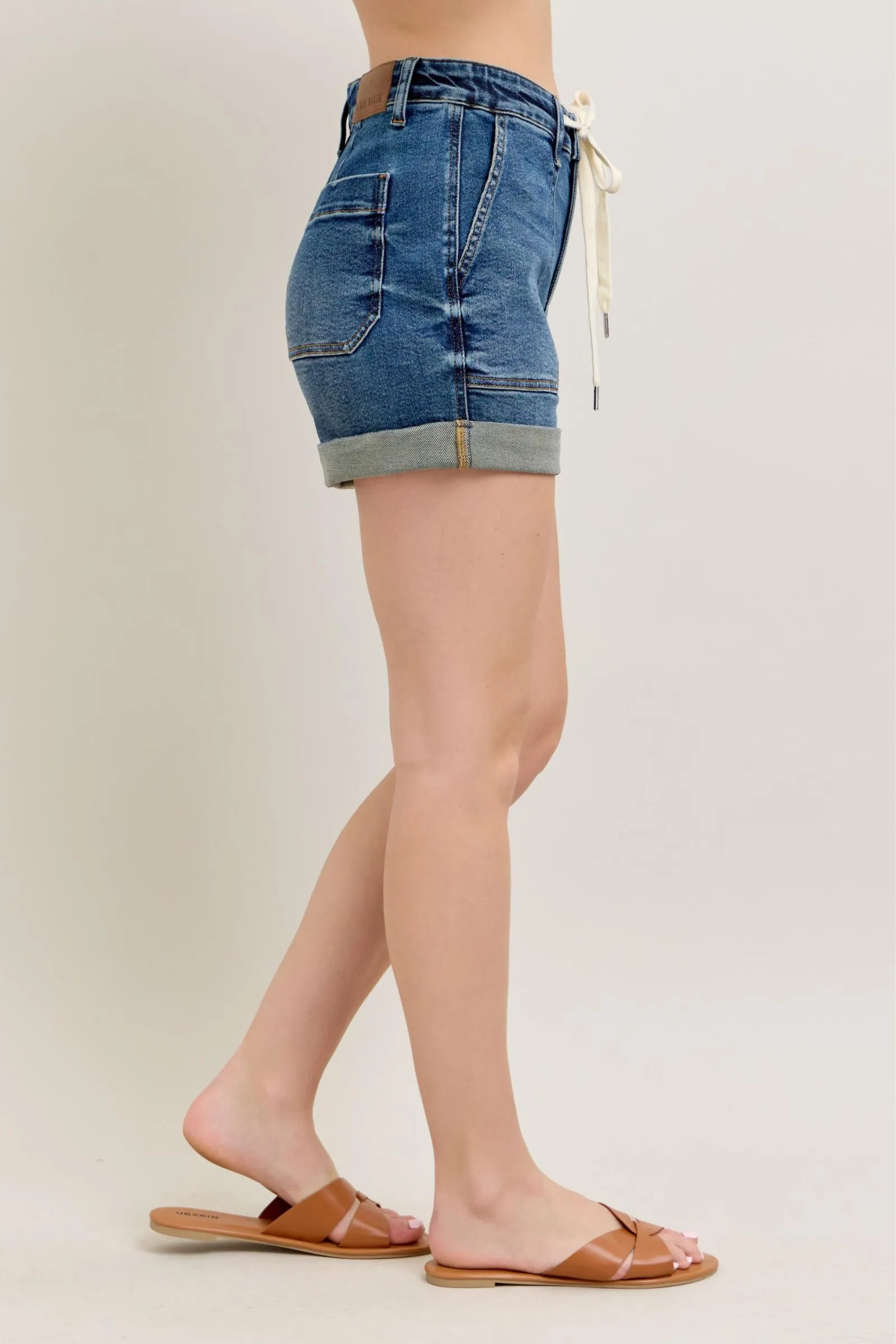 Judy Blue High Rise Cuff Denim Shorts (S-3XL)