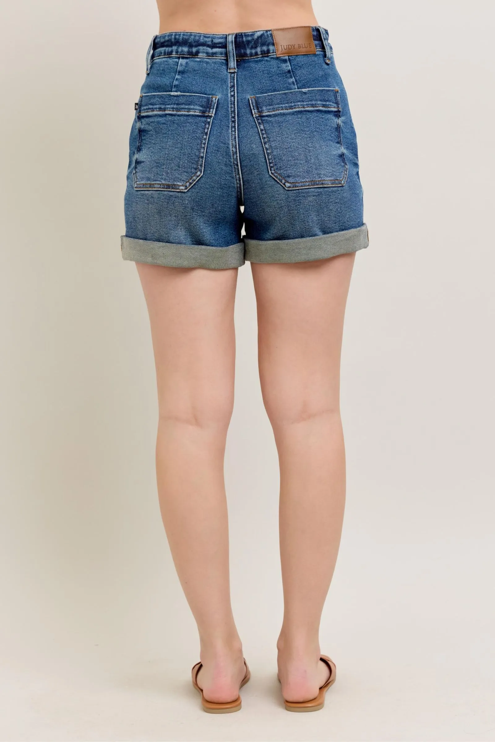 Judy Blue High Rise Cuff Denim Shorts (S-3XL)