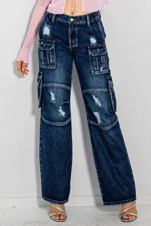Low-Rise Relaxed Cargo Jeans