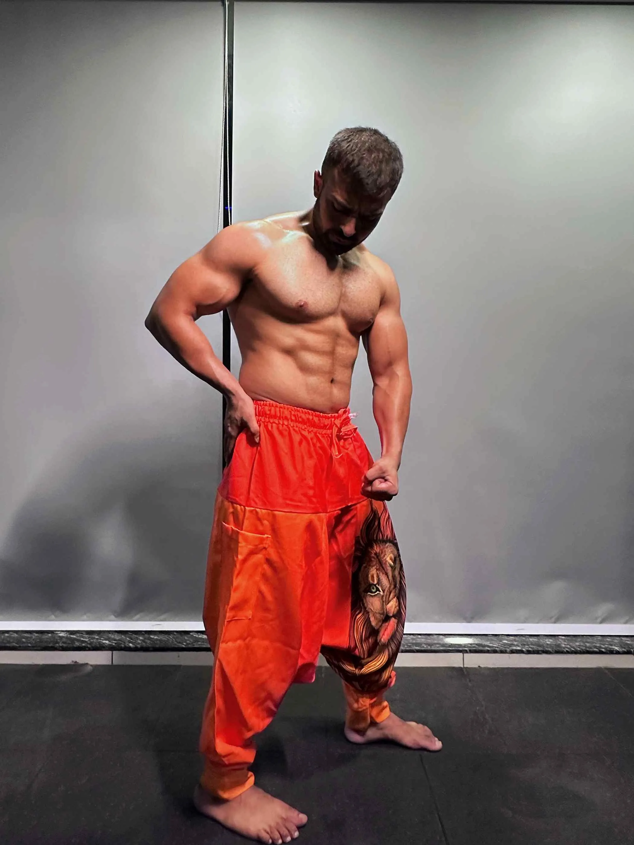 Men's Boho Lion Genie Pants Bohemian Hippy Harem Pants For Fitness Yoga