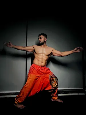 Men's Boho Lion Genie Pants Bohemian Hippy Harem Pants For Fitness Yoga