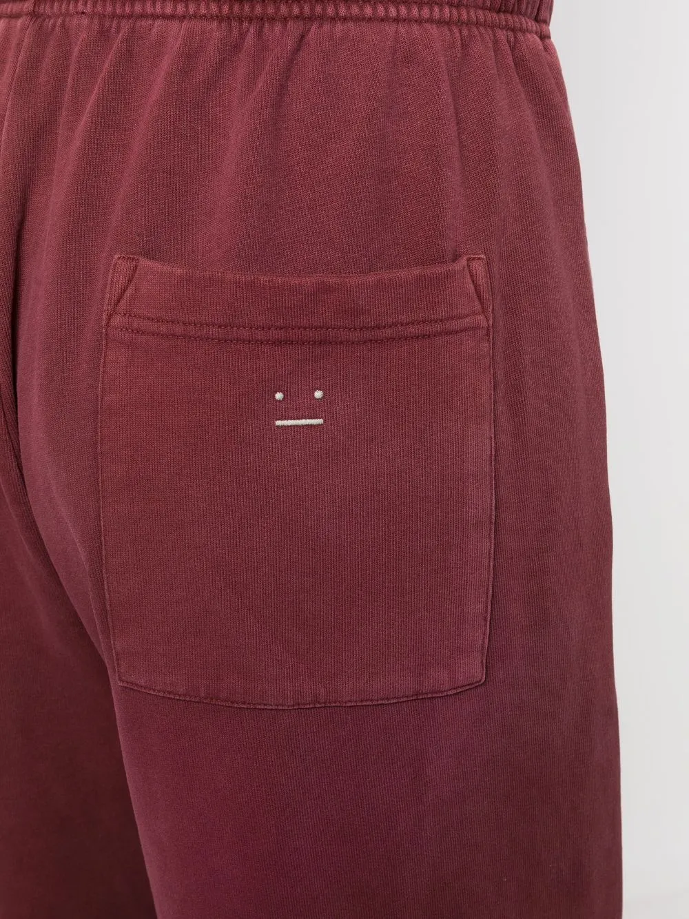 MICRO FACE LOGO-PATCH WIDE-LEG SWEATPANTS WIN RED