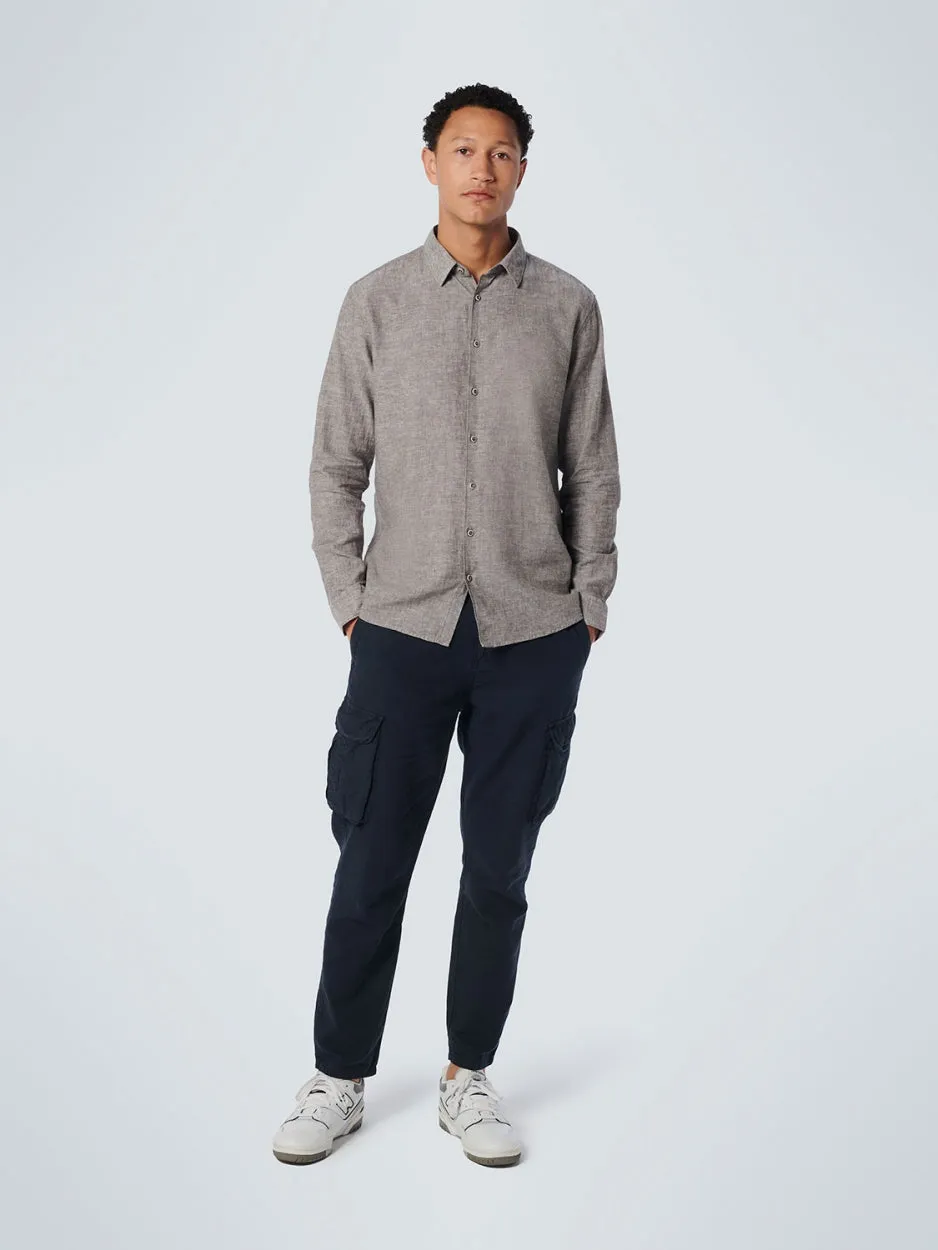 Pants Cargo With Linen Garment Dyed | Night