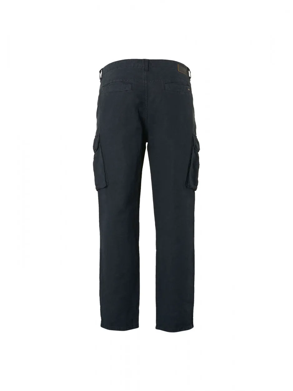 Pants Cargo With Linen Garment Dyed | Night
