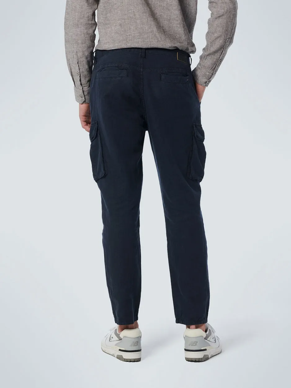 Pants Cargo With Linen Garment Dyed | Night