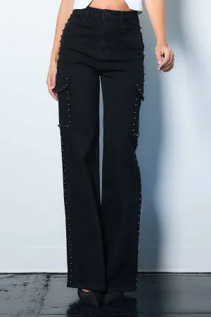 Pearl High-Rise Wide Leg Cargo Jeans