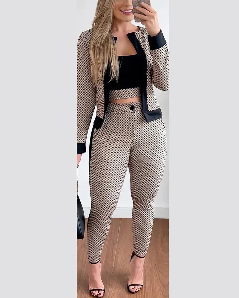 Plaid Chic: Spring Two-Piece Set