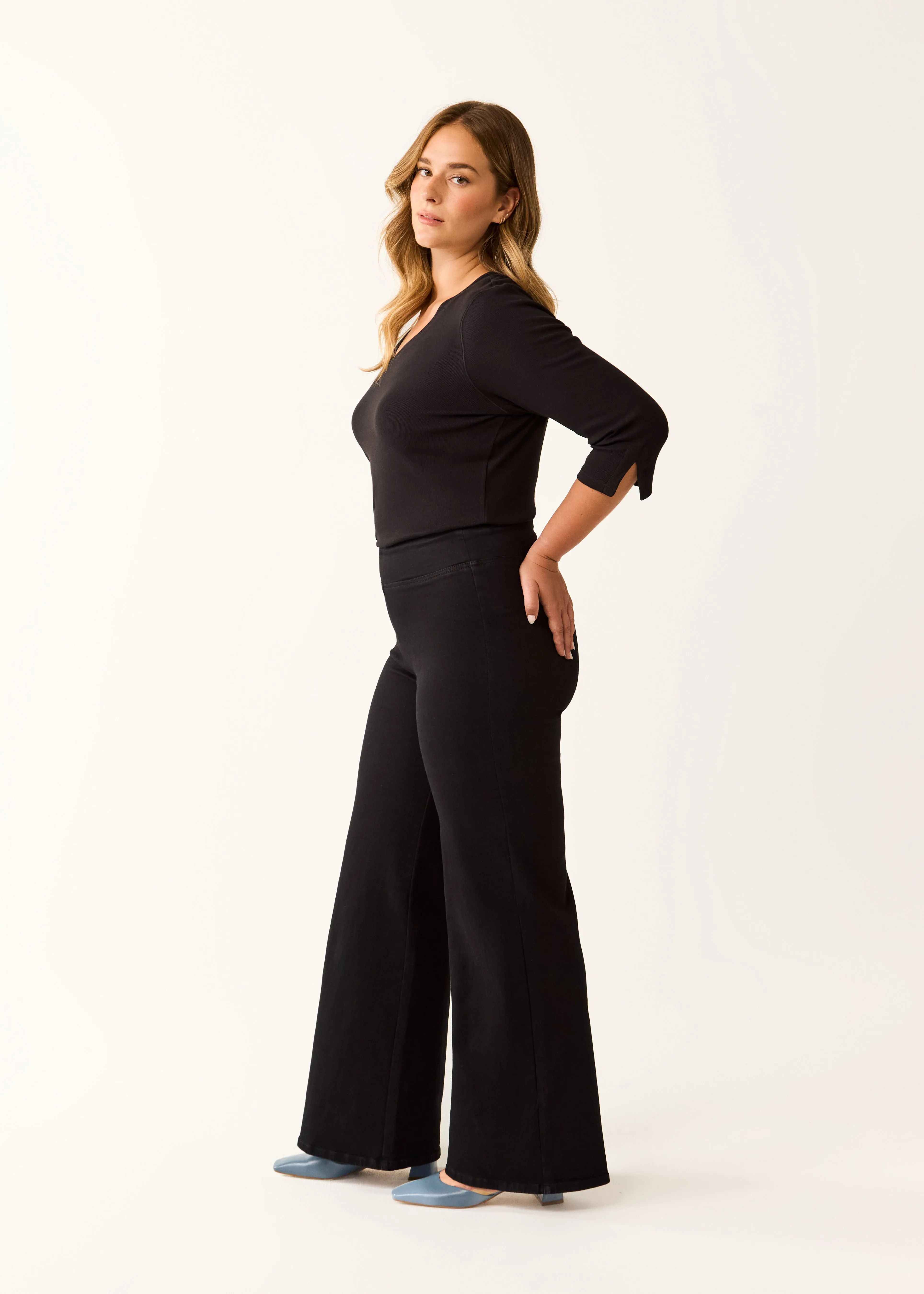 Pull-On Wide Leg Denim