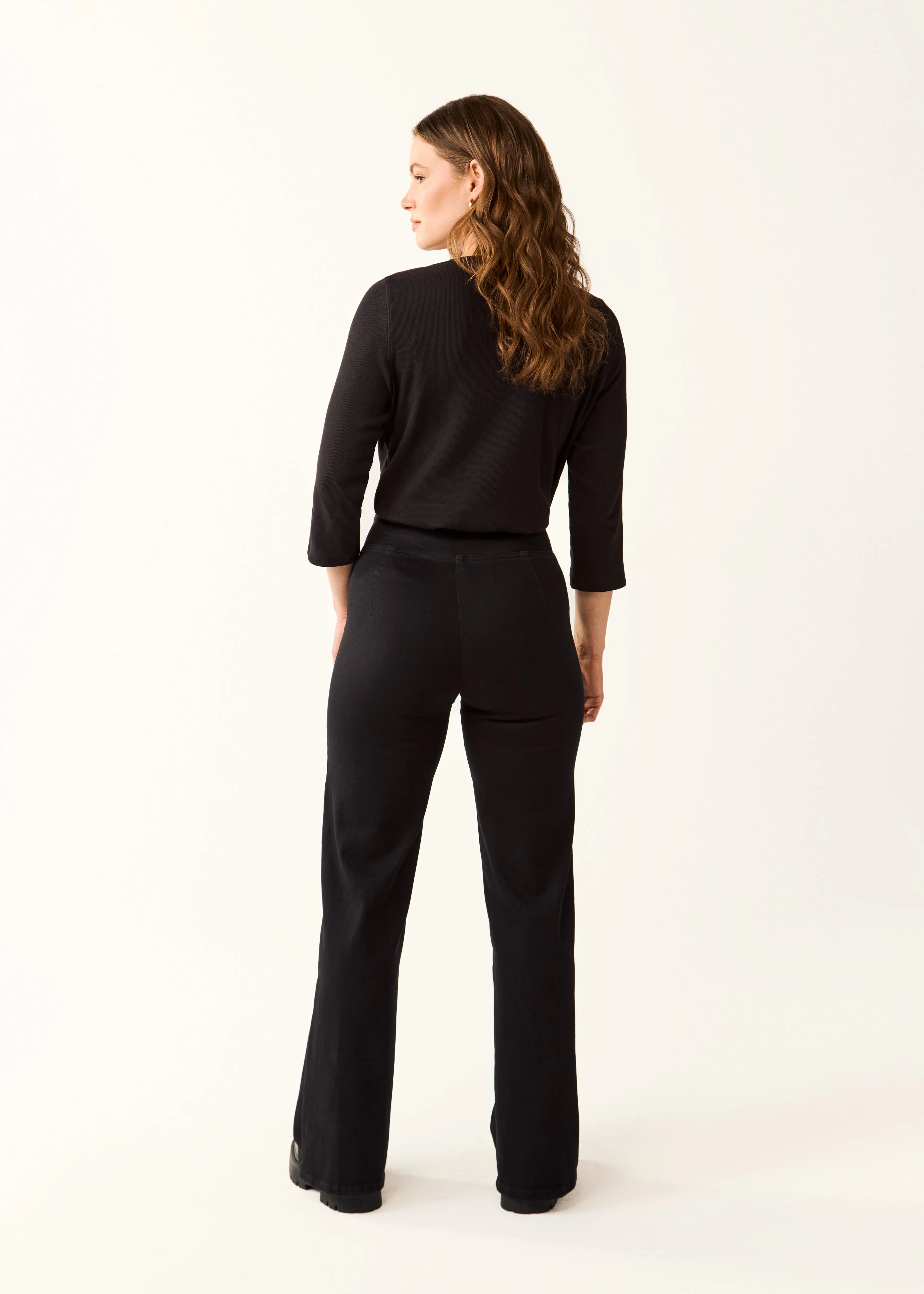 Pull-On Wide Leg Denim
