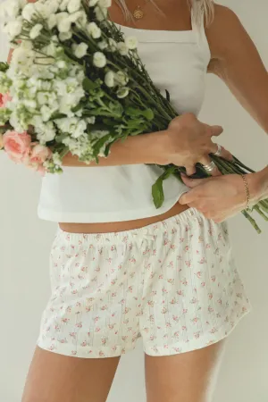 Rose Knit Floral Shorts