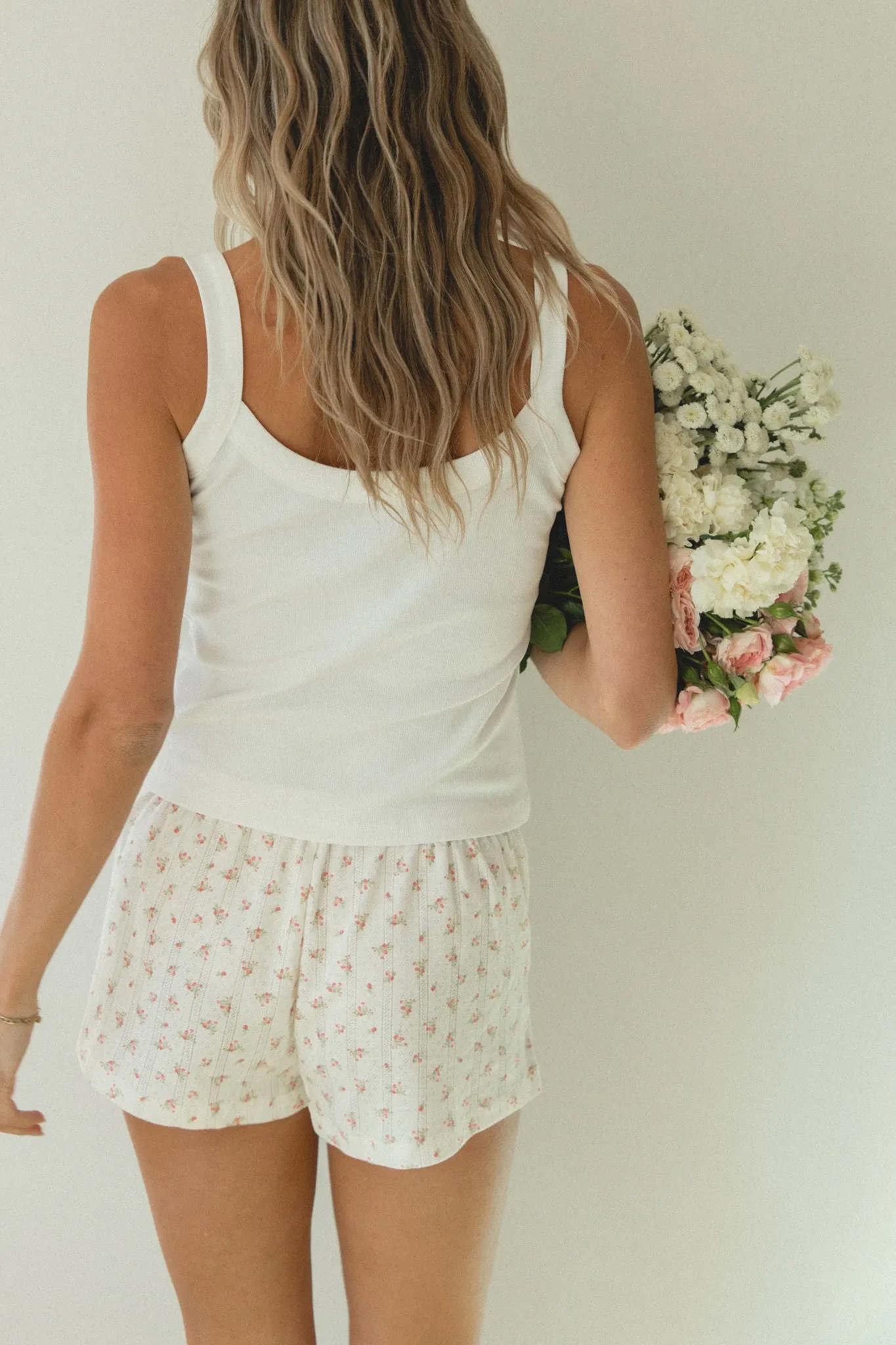 Rose Knit Floral Shorts