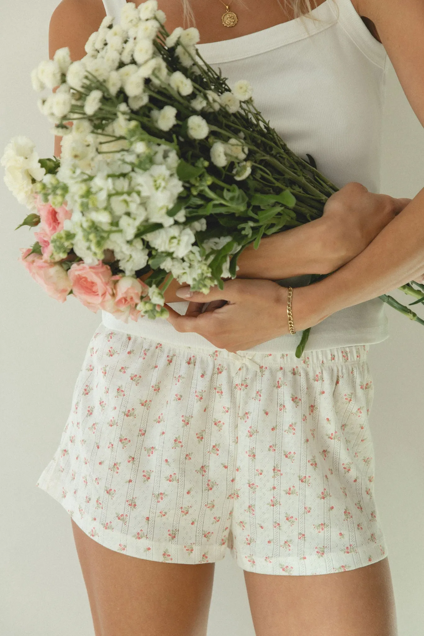 Rose Knit Floral Shorts