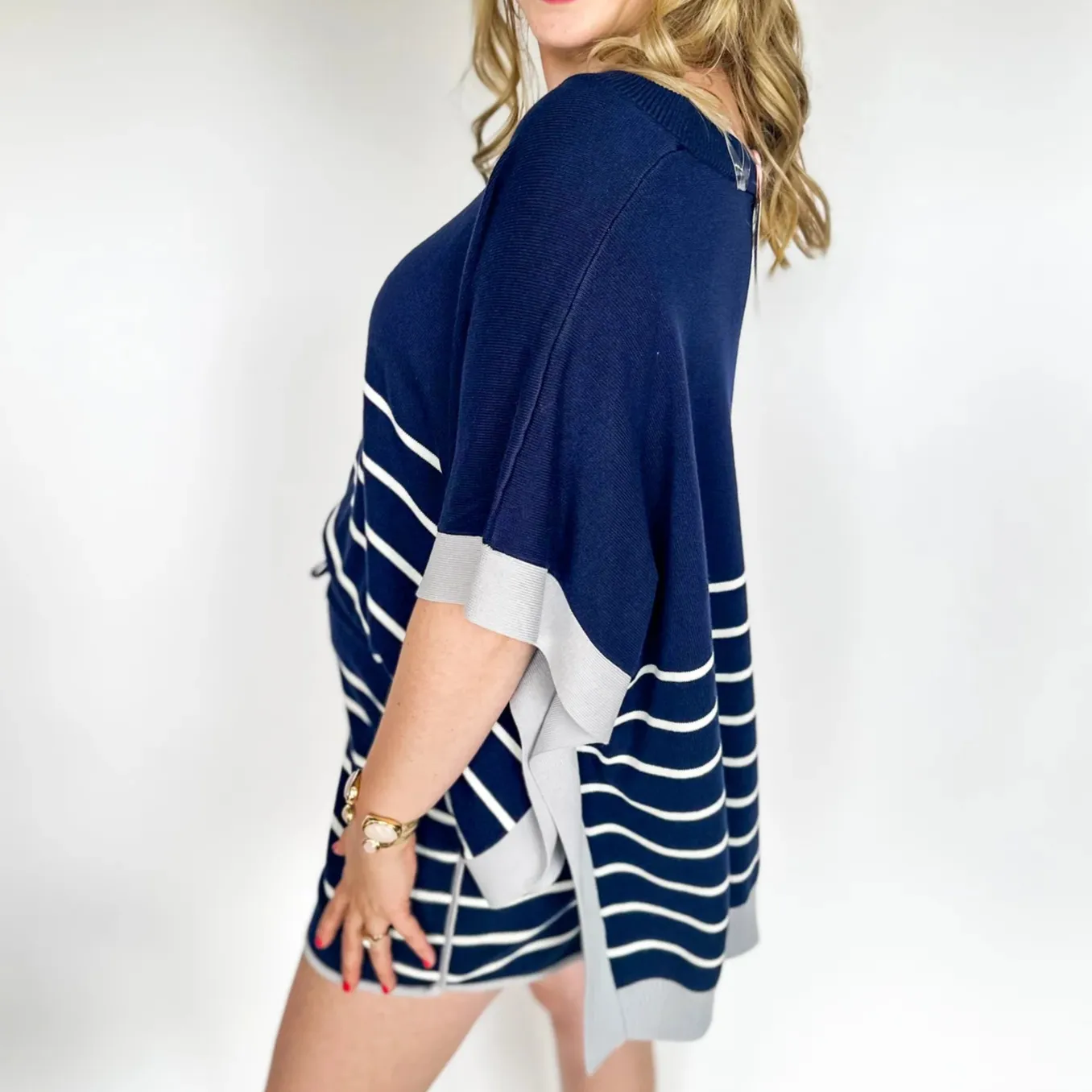 Sammie Navy Stripe Drawstring Lounge Shorts