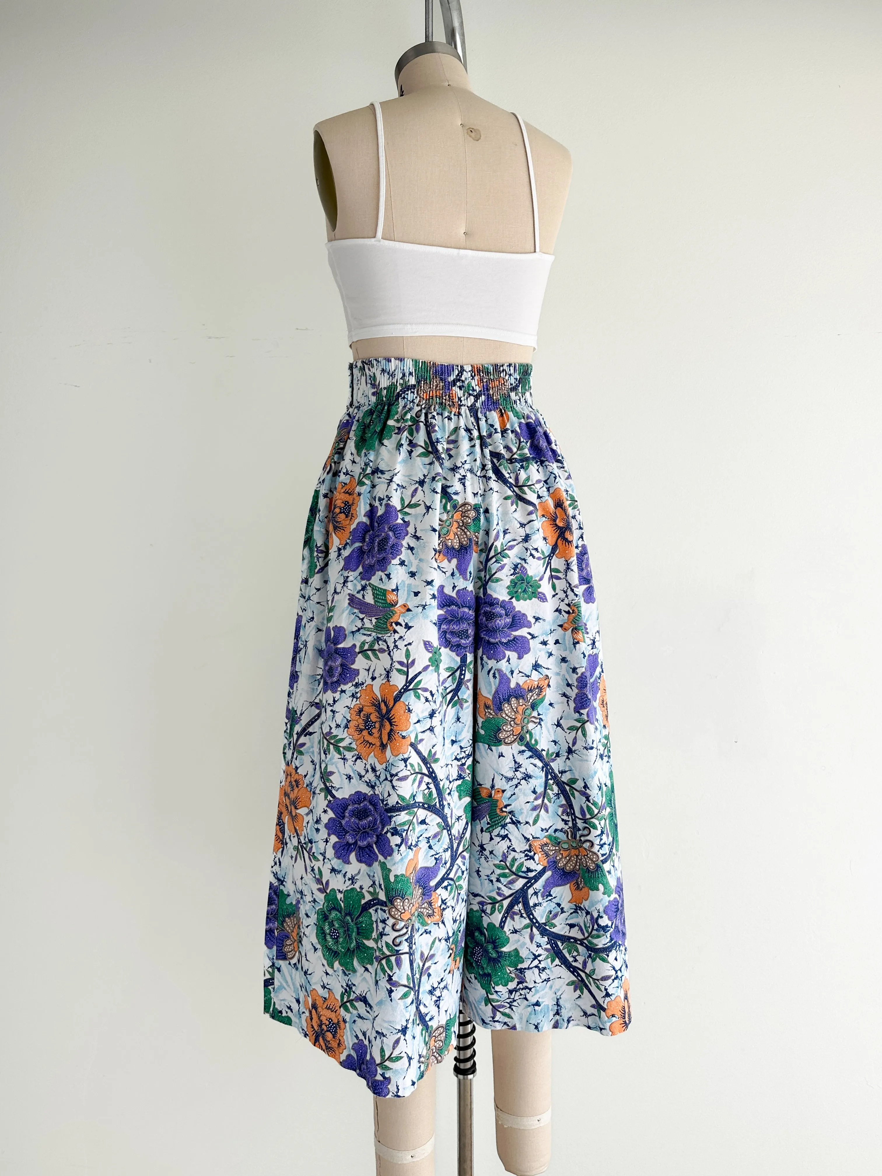 vintage cotton floral culottes (S/M)