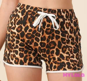 White Trim Shorts (Leopard)