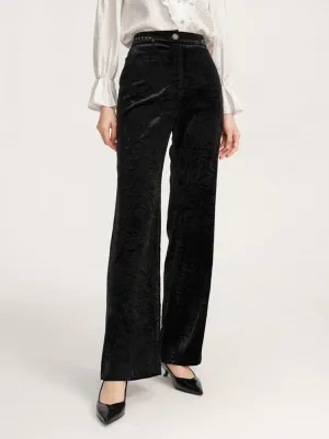 YAYING Black Wide-leg Pants