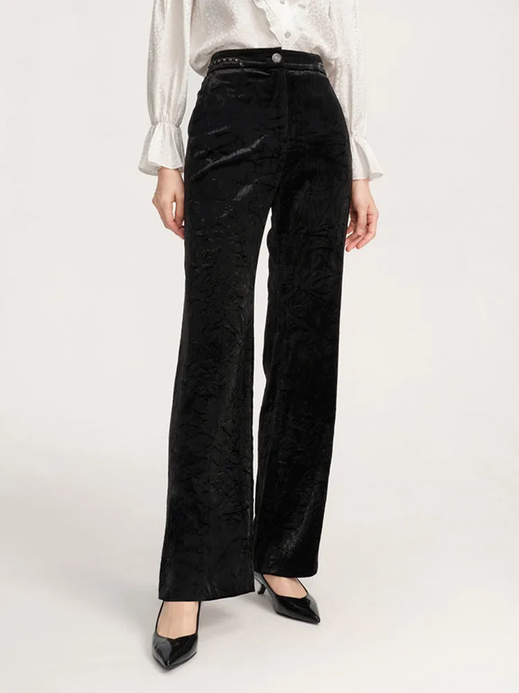 YAYING Black Wide-leg Pants